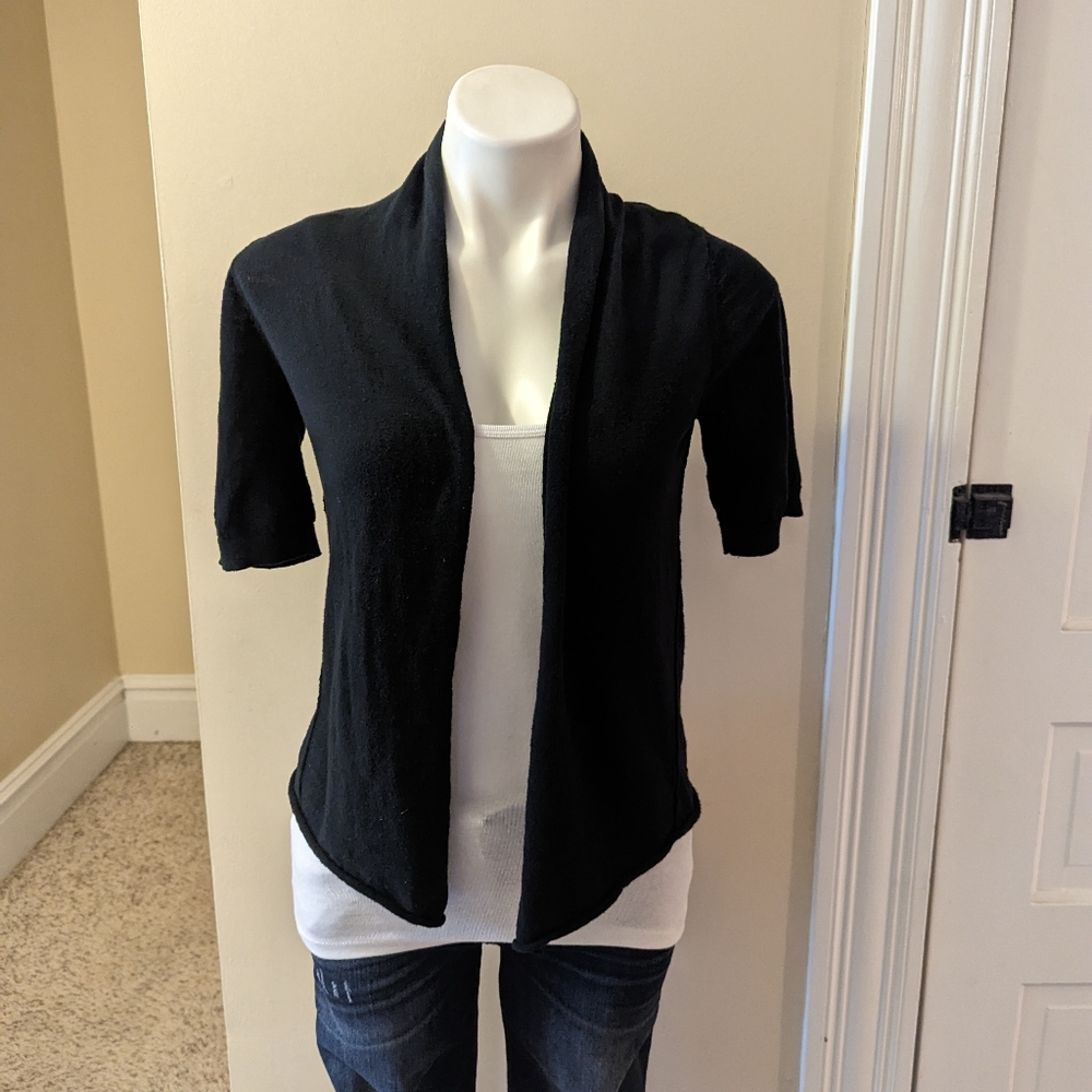 Workshop Republic Clothing black open front cotton cardigan size xs